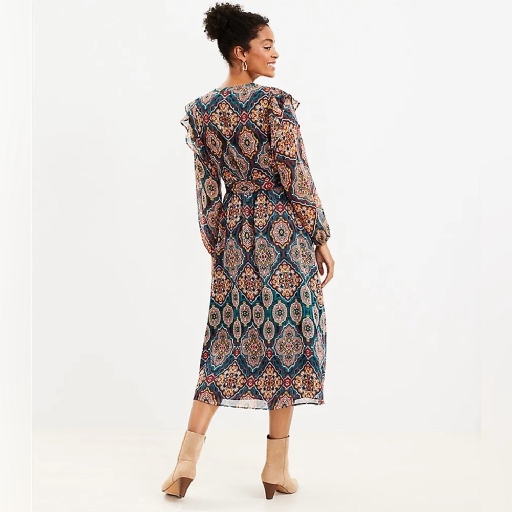 NWOT LOFT Multicolor Long Sleeve Dress - Picture 2 of 8